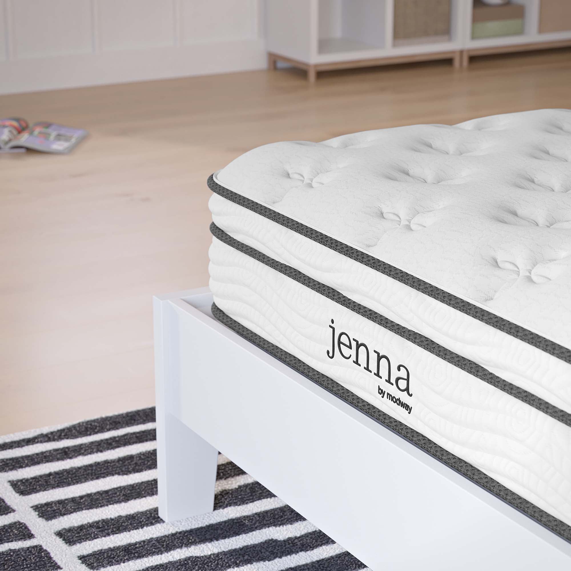 Jenna 8" Innerspring and Foam Narrow Twin Mattress - White