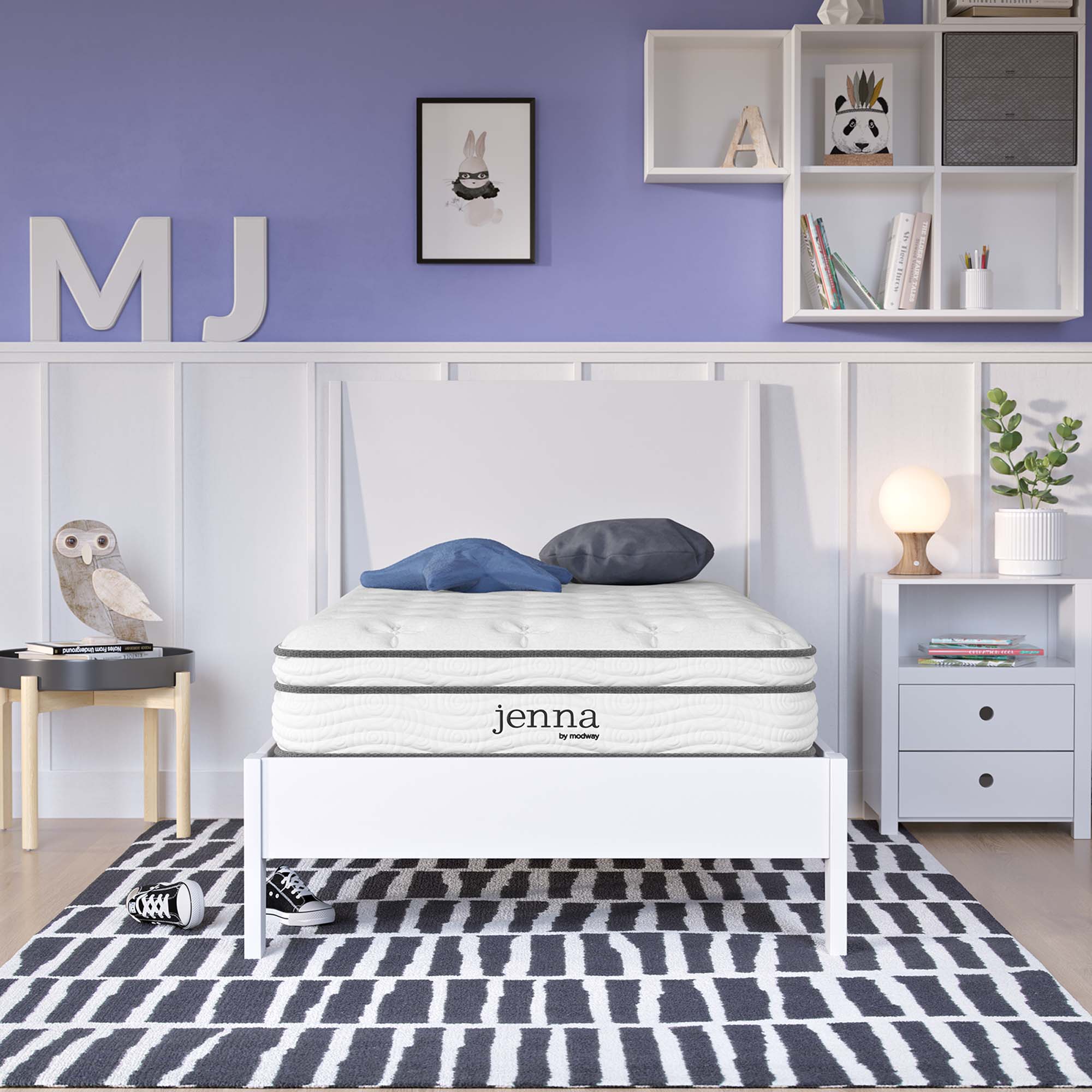 Jenna 8" Innerspring and Foam Narrow Twin Mattress - White