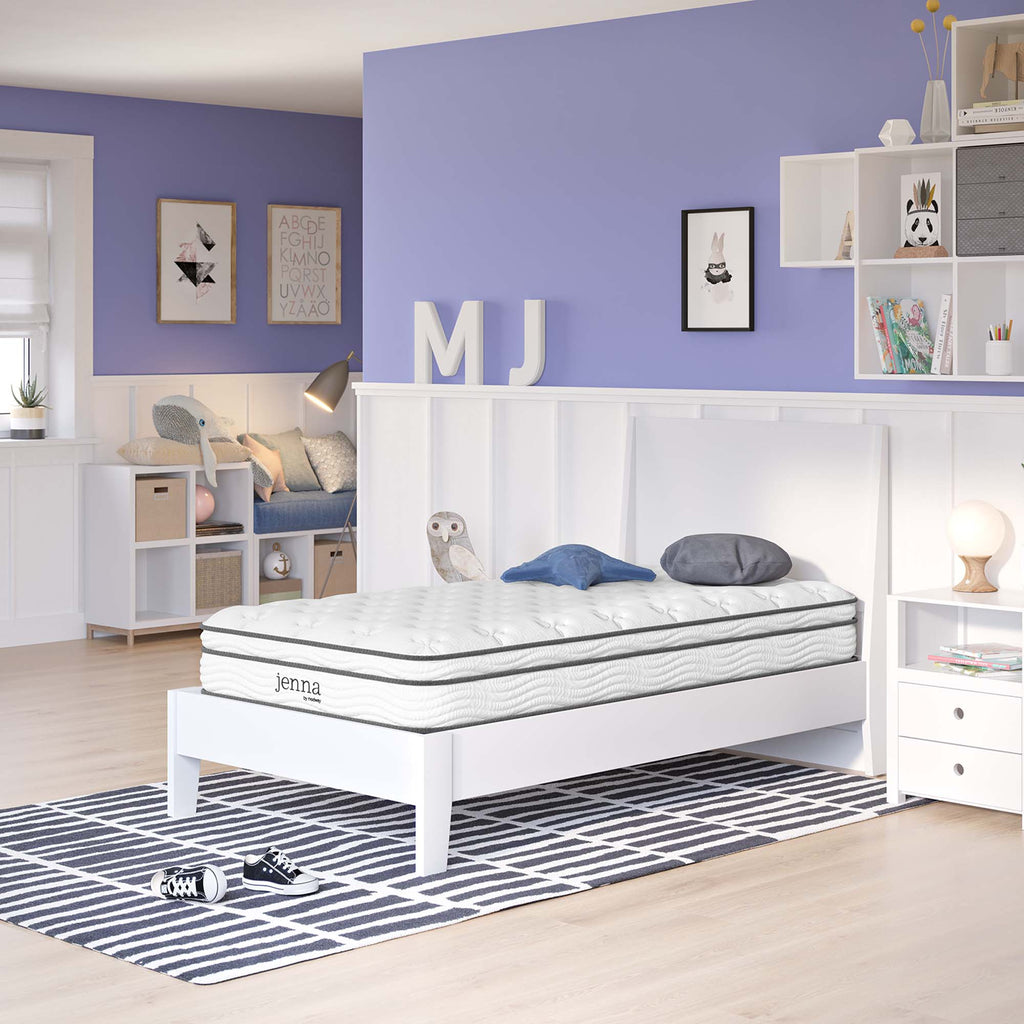 Jenna 8" Innerspring and Foam Twin Mattress - White