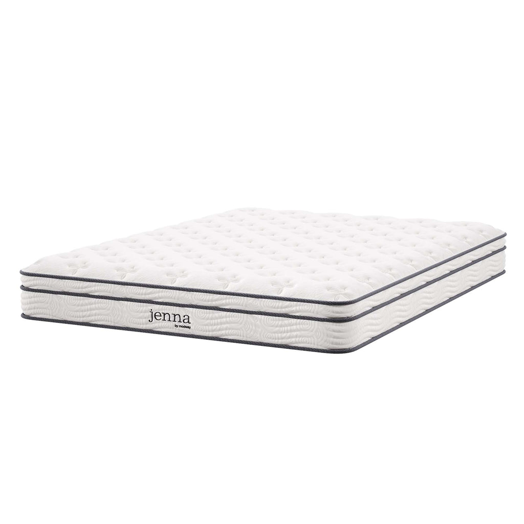 Jenna 8" Innerspring and Foam Queen Mattress - White