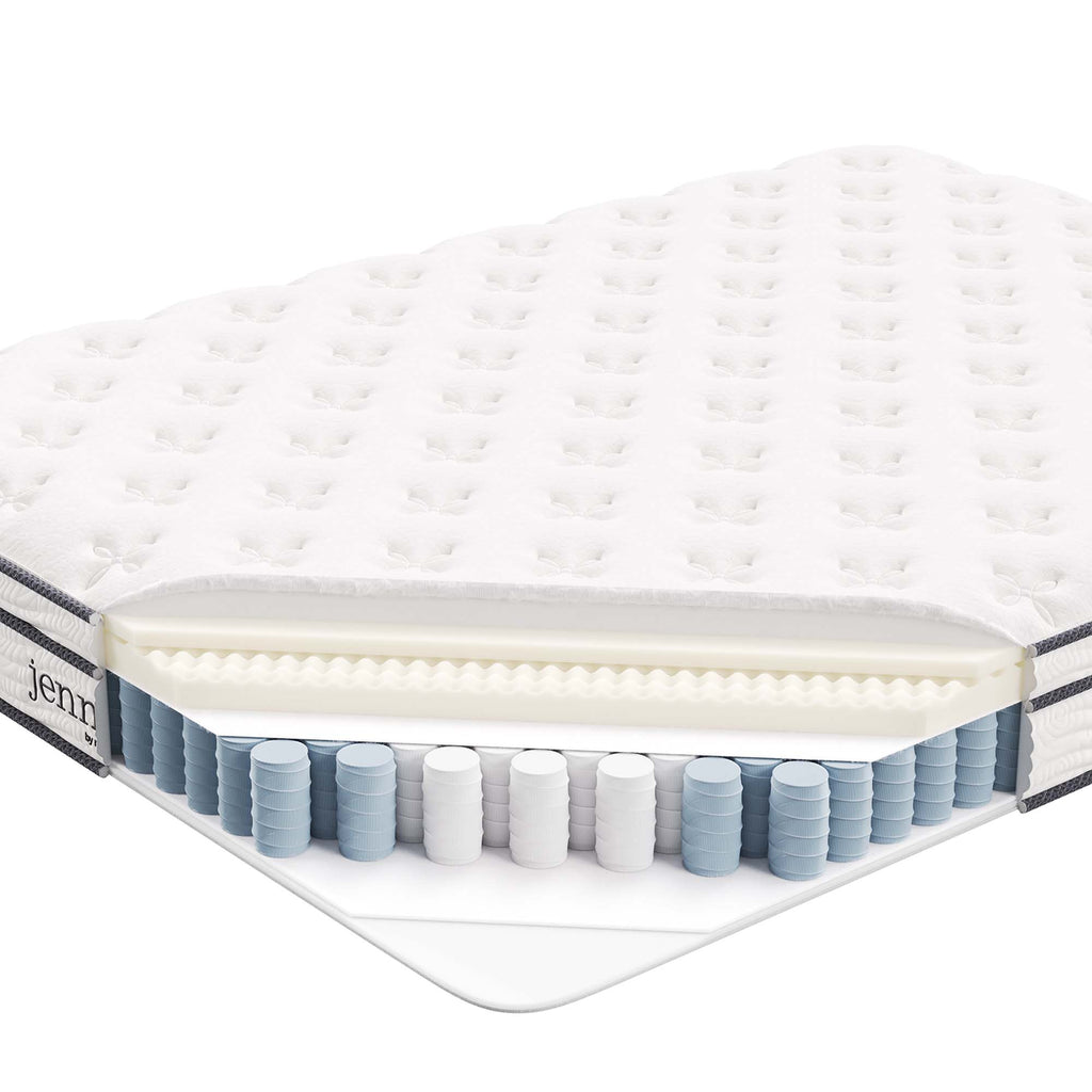Jenna 8" Innerspring and Foam Queen Mattress - White