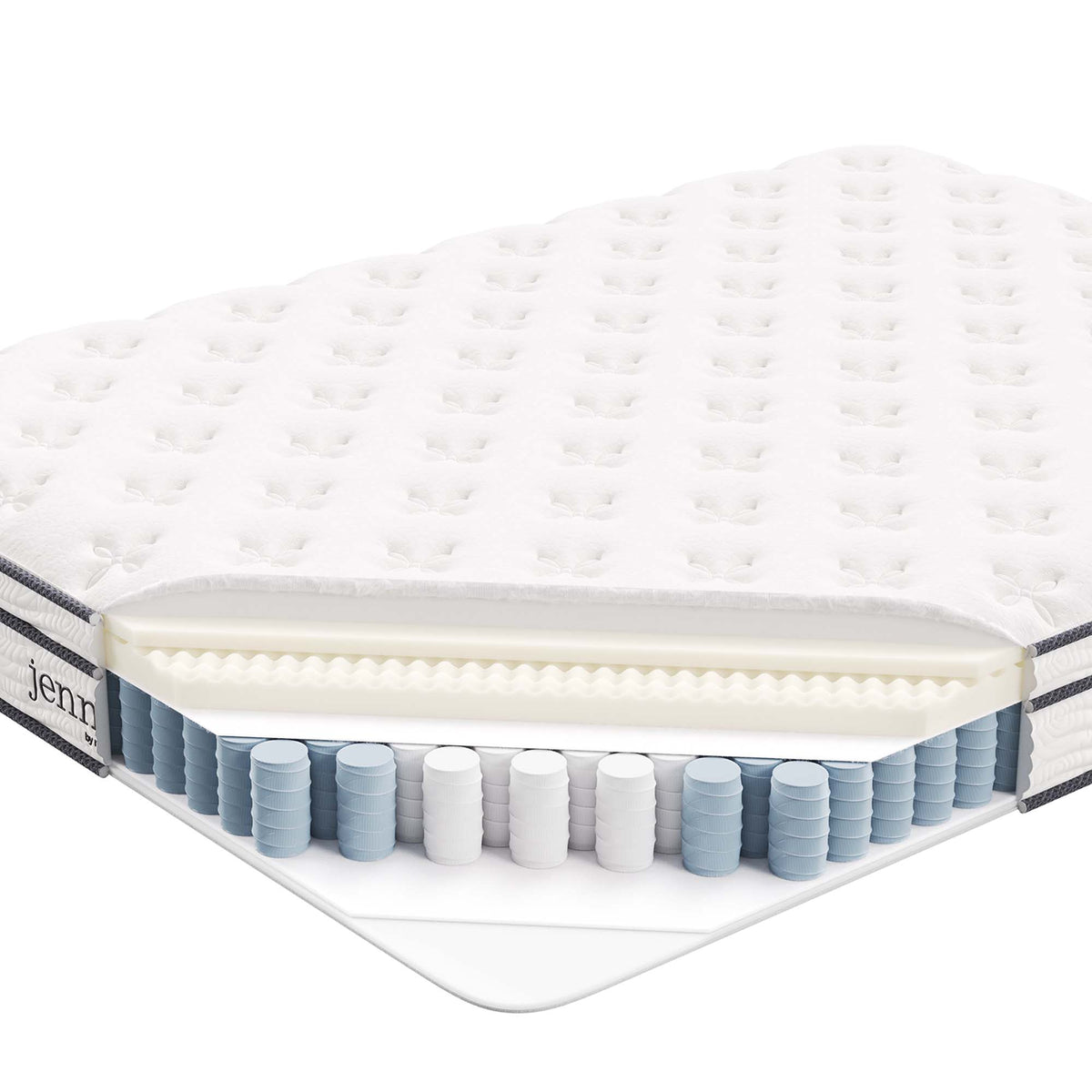 Jenna 8" Innerspring and Foam Queen Mattress - White