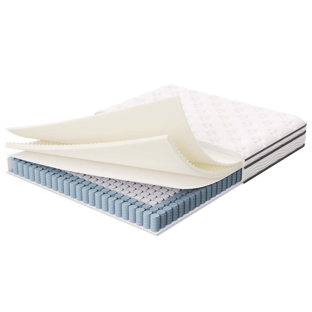 Jenna 8" Innerspring and Foam Queen Mattress - White
