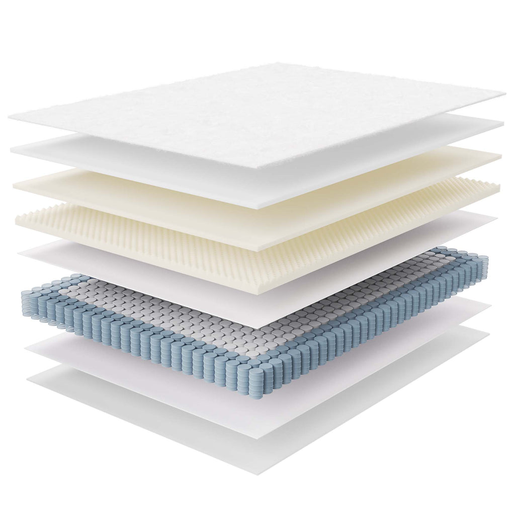 Jenna 8" Innerspring and Foam Queen Mattress - White