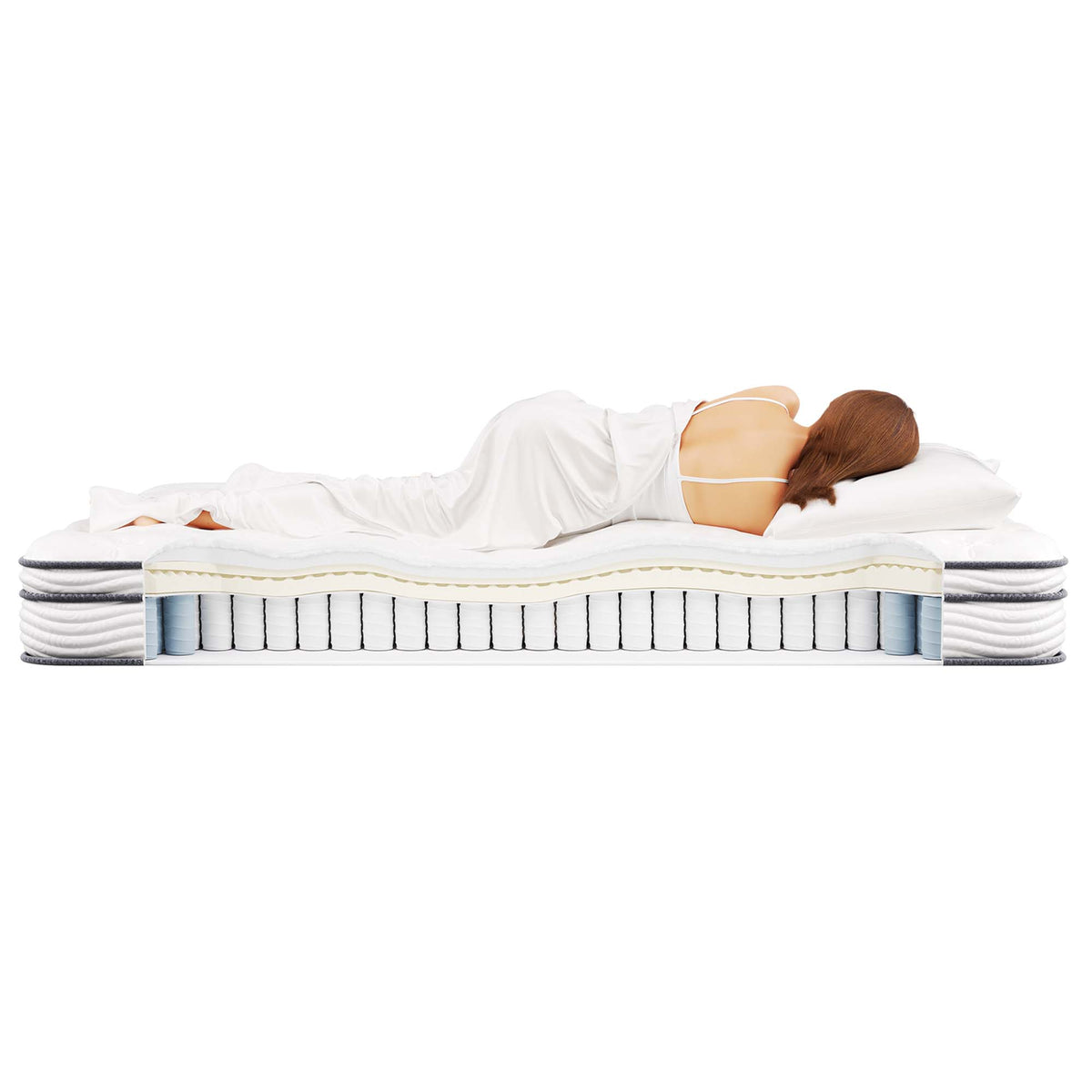 Jenna 8" Innerspring and Foam Queen Mattress - White