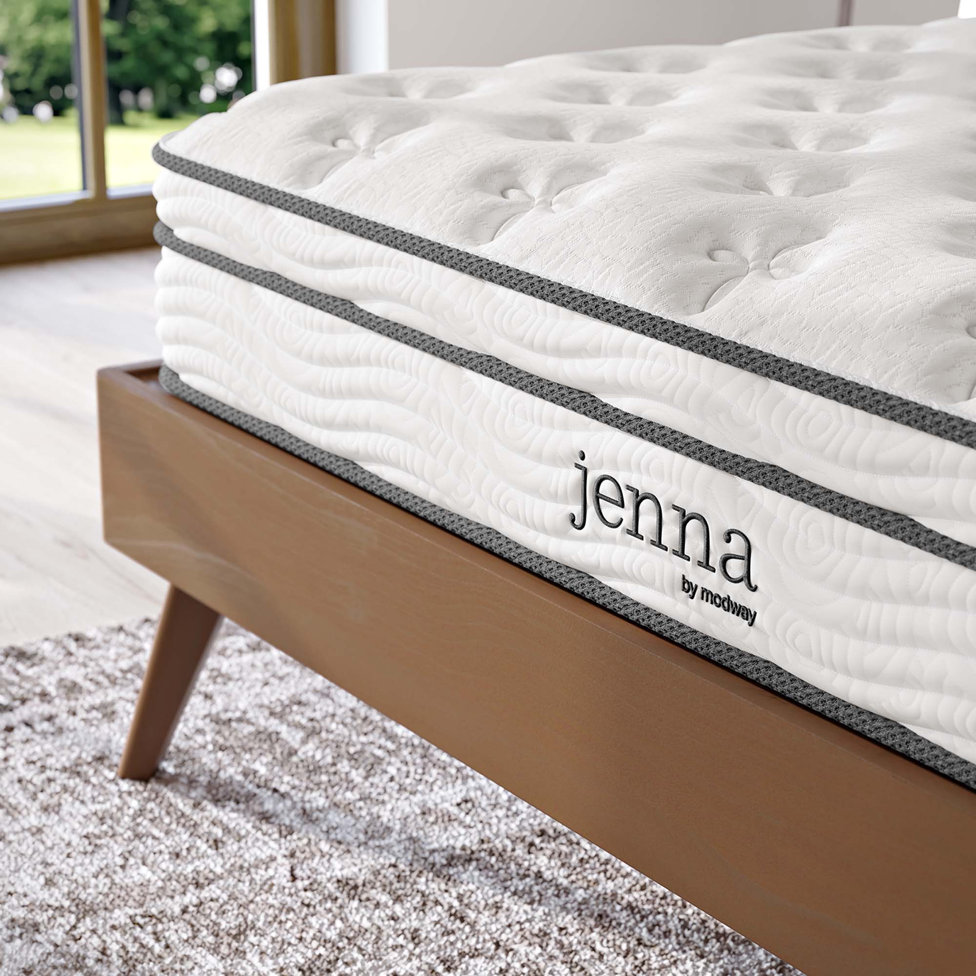 Jenna 8" Innerspring and Foam King Mattress - White
