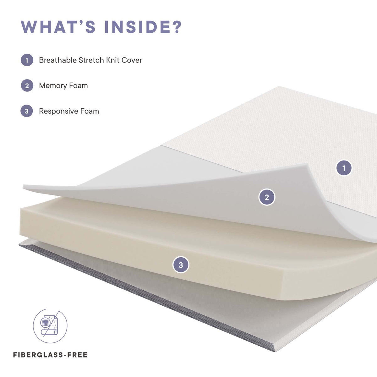 Mila 6" Narrow Twin Mattress - White