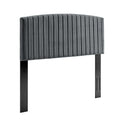Rebecca Performance Velvet Twin Headboard - Charcoal