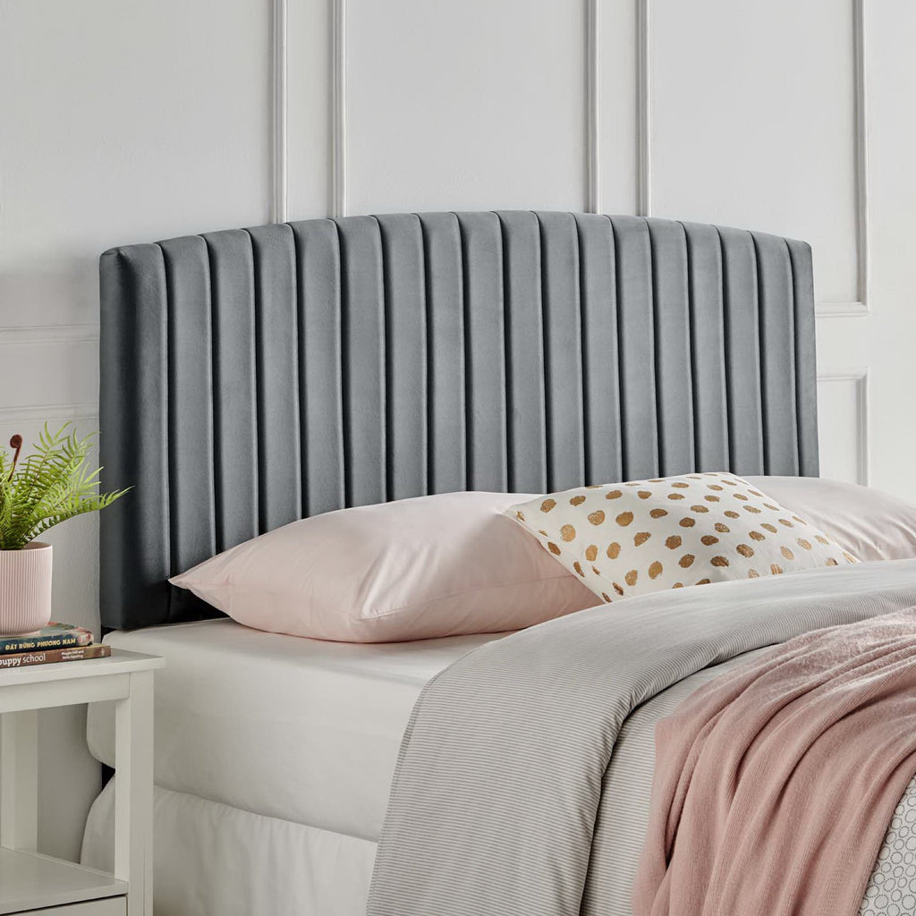 Rebecca Performance Velvet Twin Headboard - Charcoal