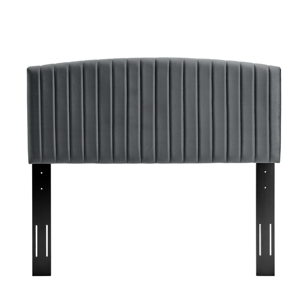 Rebecca Performance Velvet Twin Headboard - Charcoal