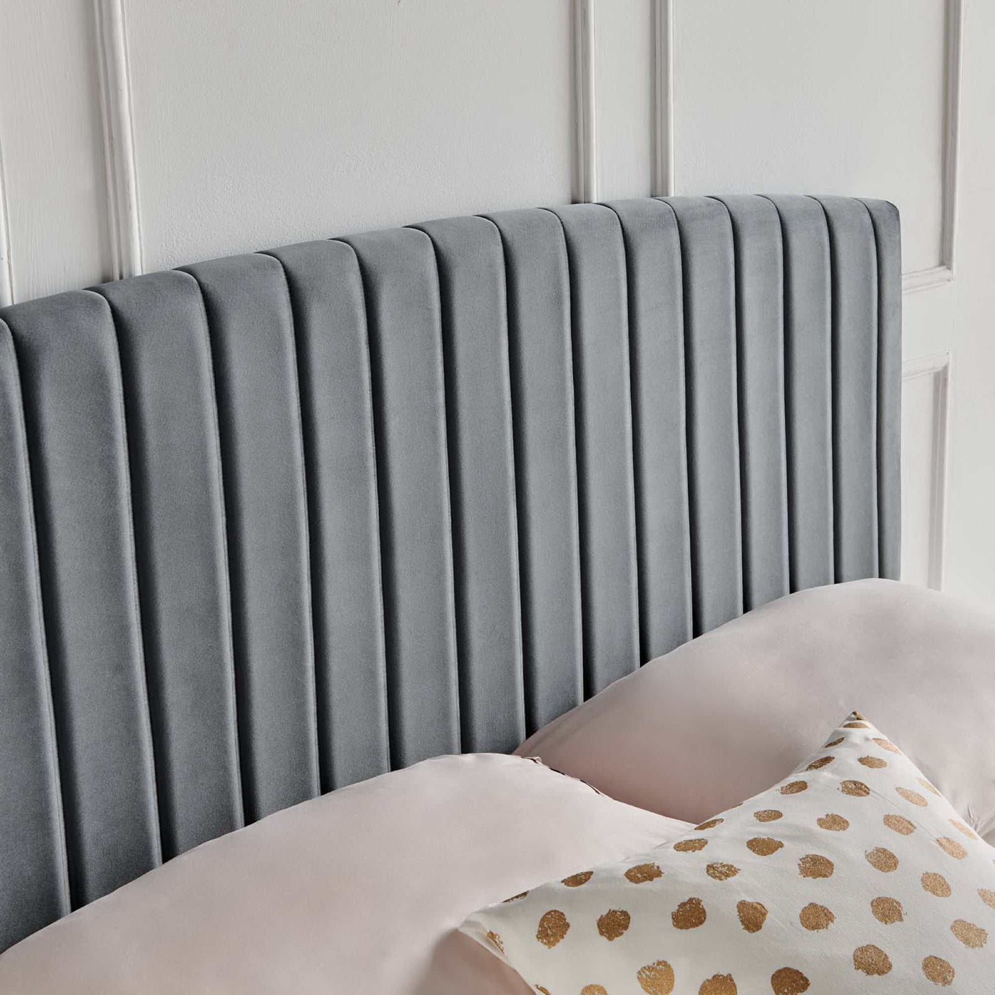 Rebecca Performance Velvet Twin Headboard - Charcoal
