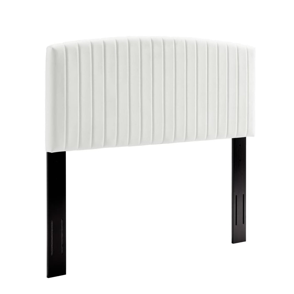 Rebecca Performance Velvet Twin Headboard - White