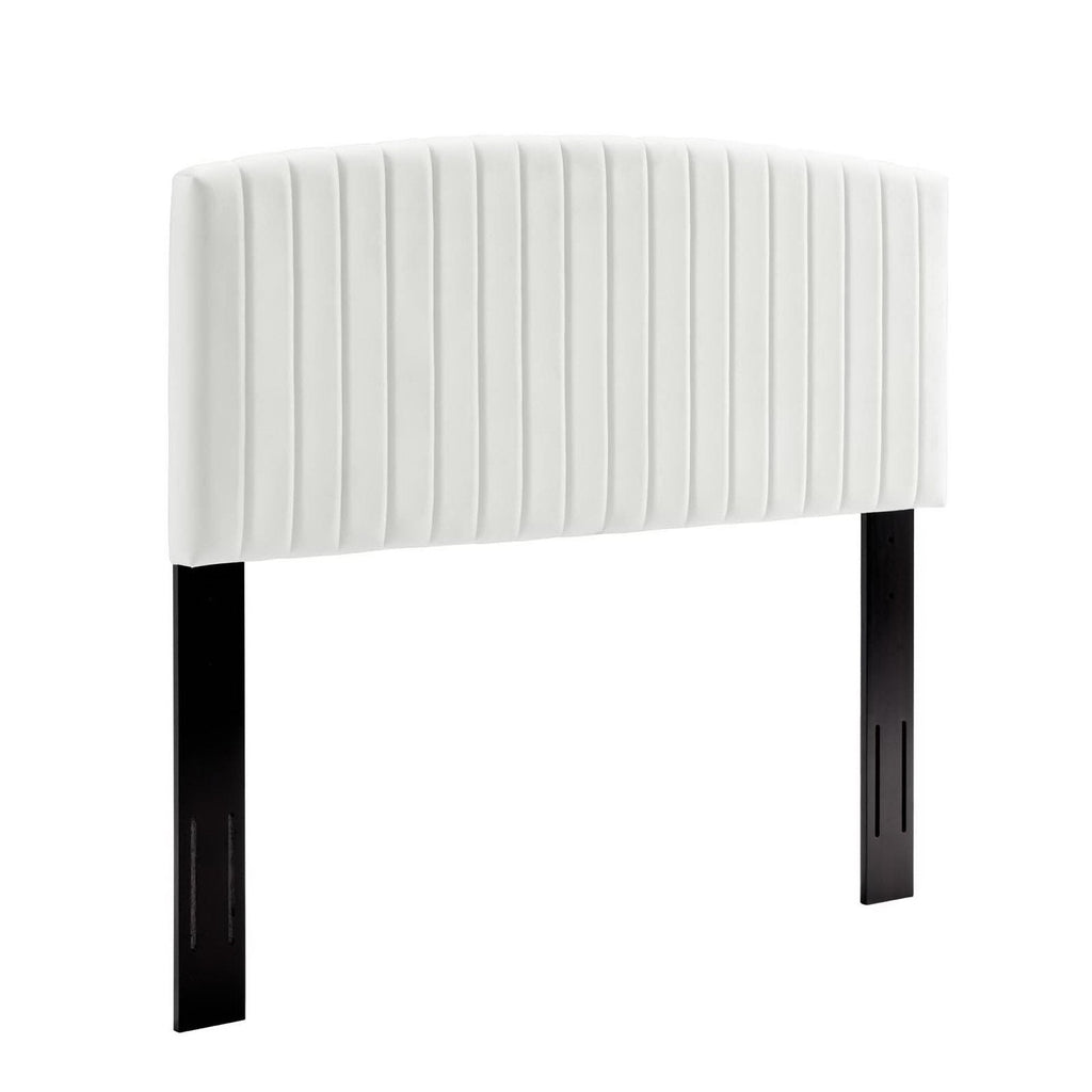 Rebecca Performance Velvet / Headboard - White — White Twin