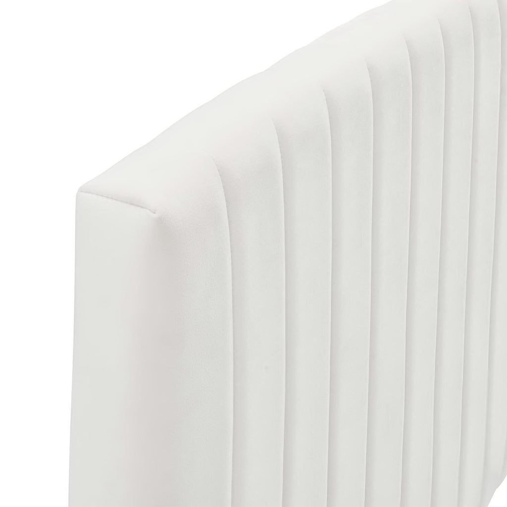 Rebecca Performance Velvet Twin Headboard - White