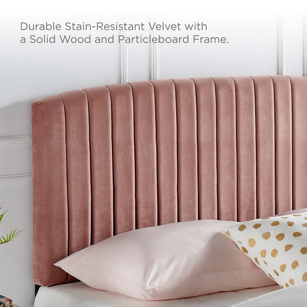 Rebecca Performance Velvet Full / Queen Headboard - Dusty Rose