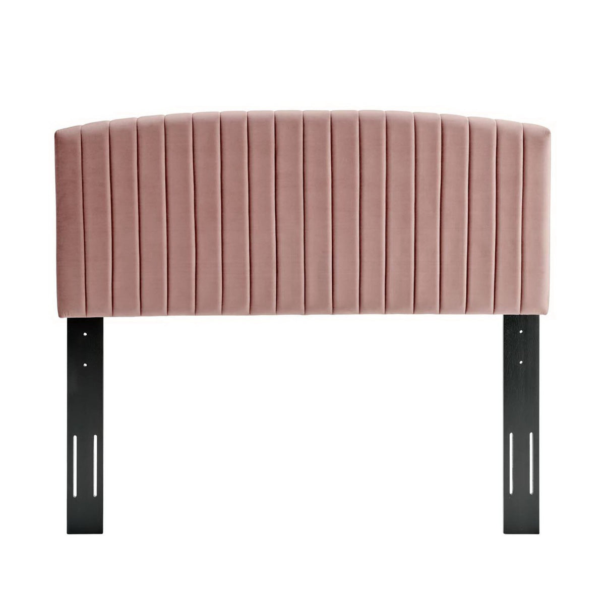Alessi Tapered Wood Leg Performance Velvet Queen Platform Bed - Dusty Rose