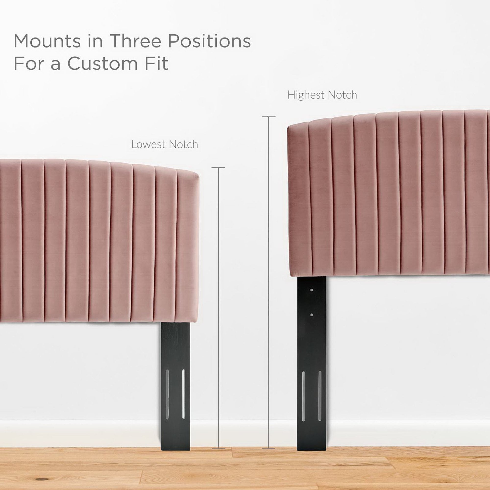 Rebecca Performance Velvet Full / Queen Headboard - Dusty Rose