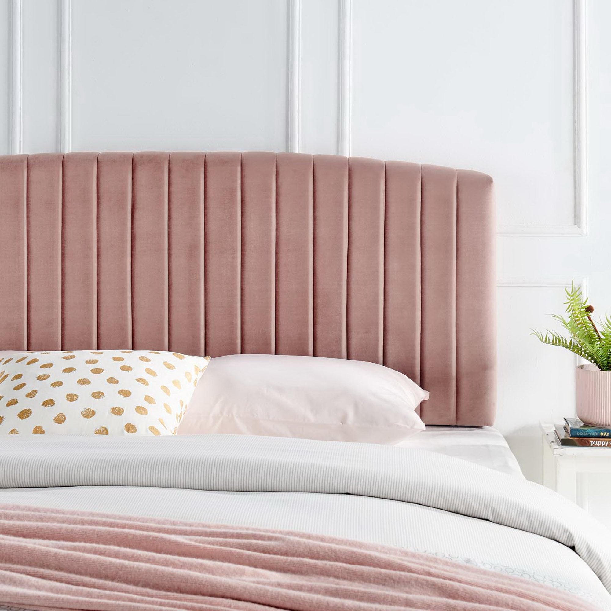 Rebecca Performance Velvet Full / Queen Headboard - Dusty Rose