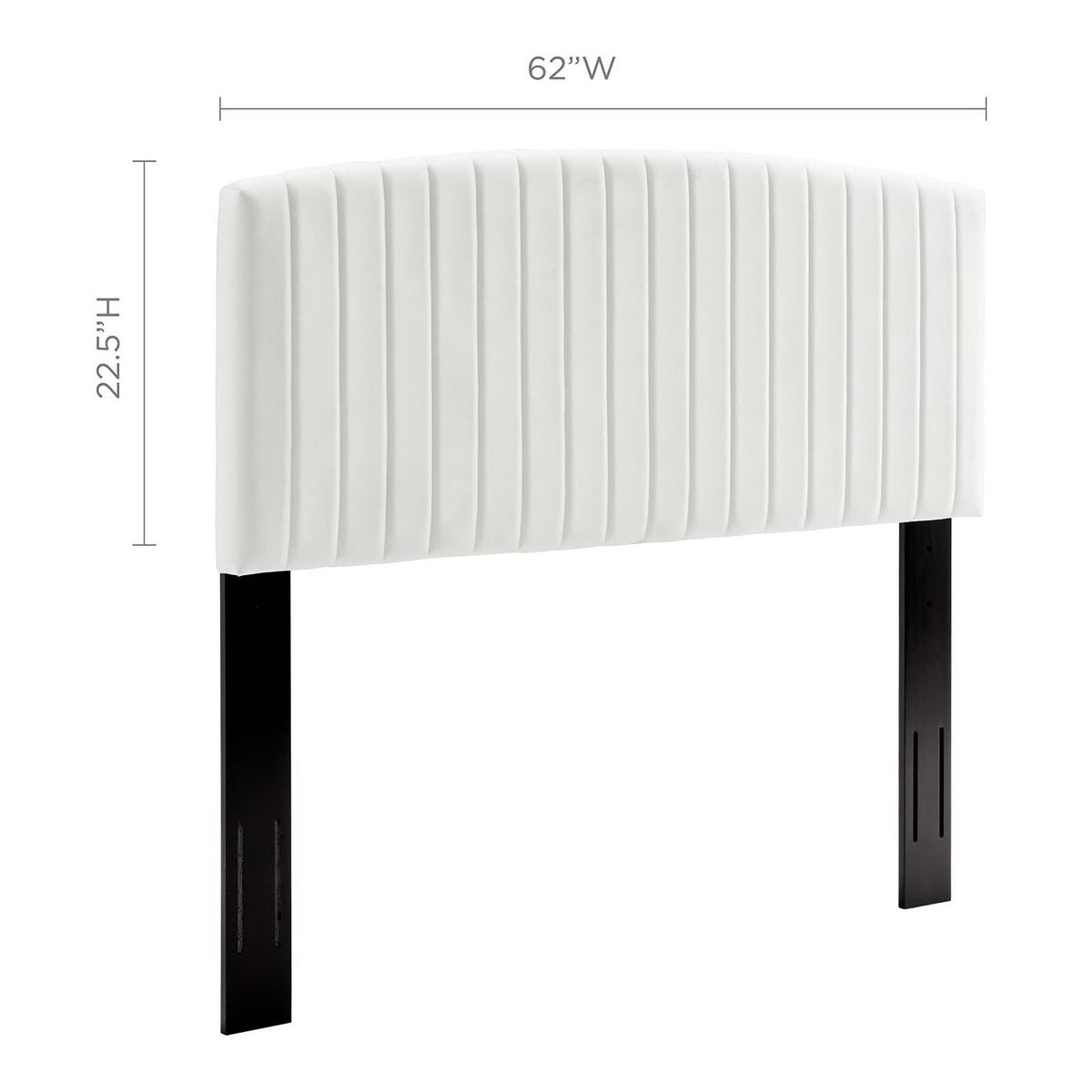 Rebecca Performance Velvet Full / Queen Headboard - White