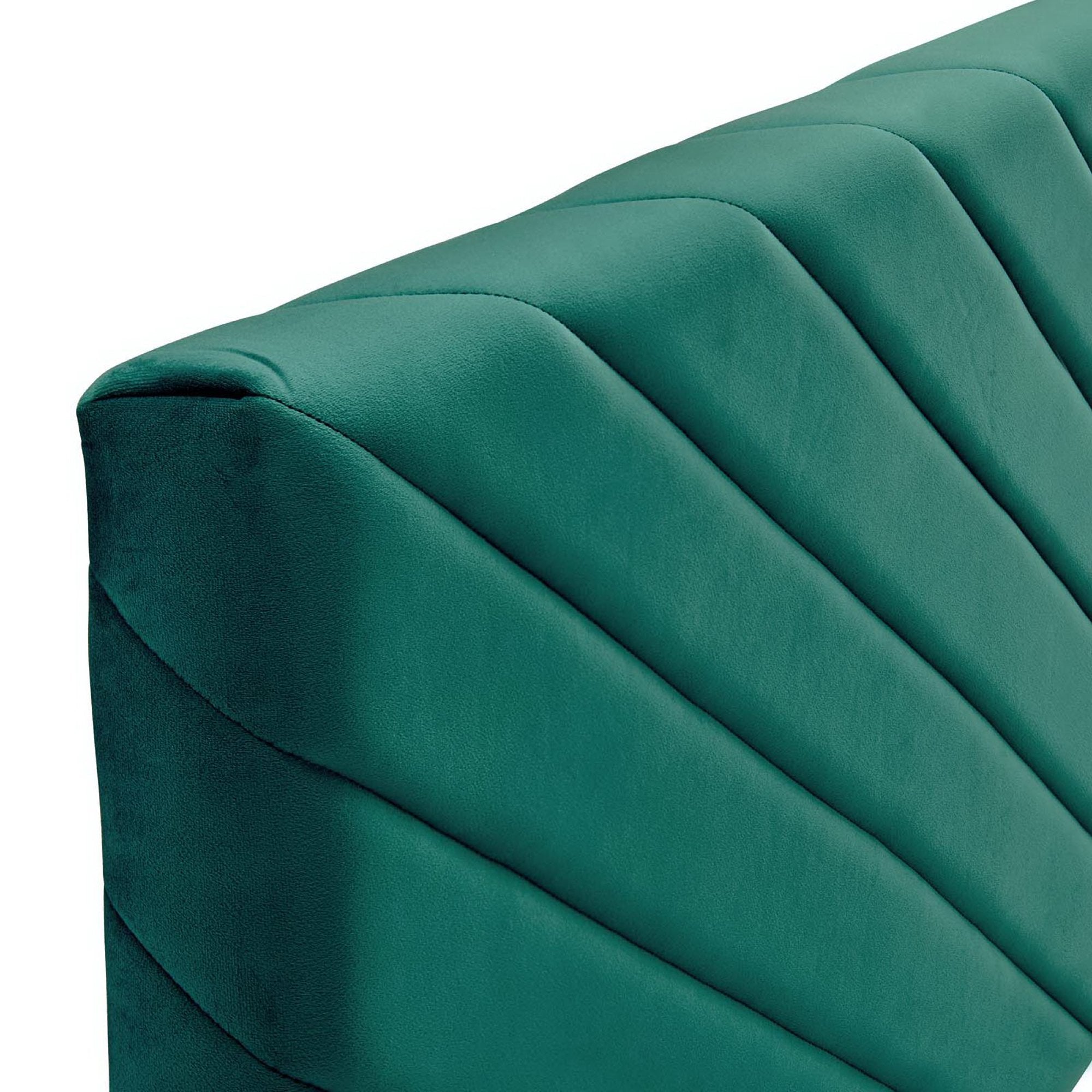 Alyson Angular Channel Tufted Performance Velvet Twin Headboard - Teal