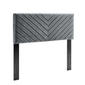 Alyson Angular Channel Tufted Performance Velvet Full / Queen Headboard - Charcoal