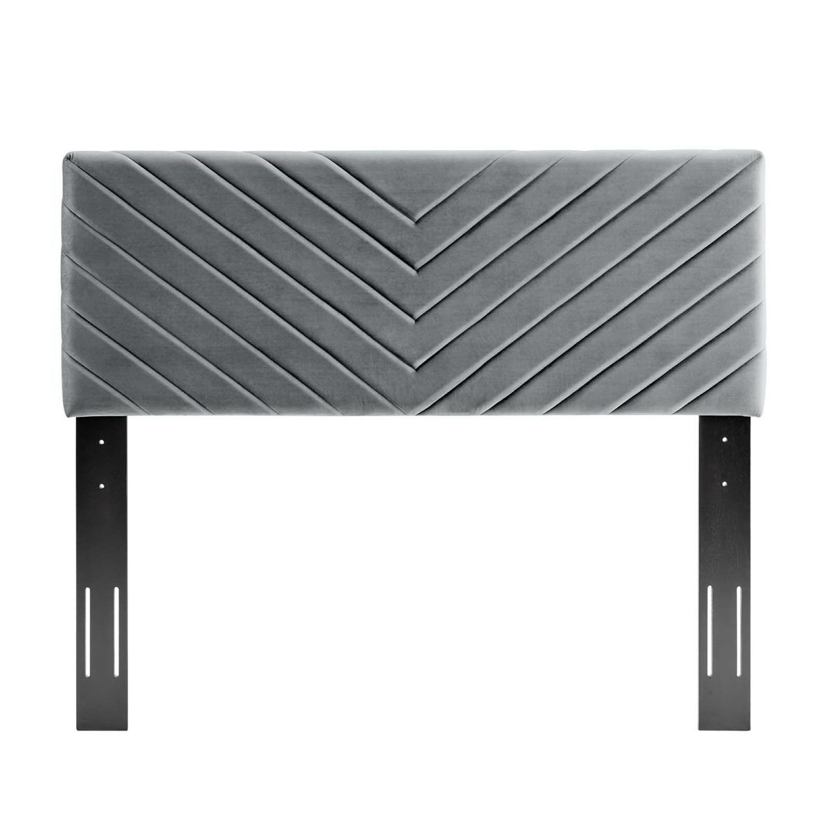 Alyson Angular Channel Tufted Performance Velvet Full / Queen Headboard - Charcoal