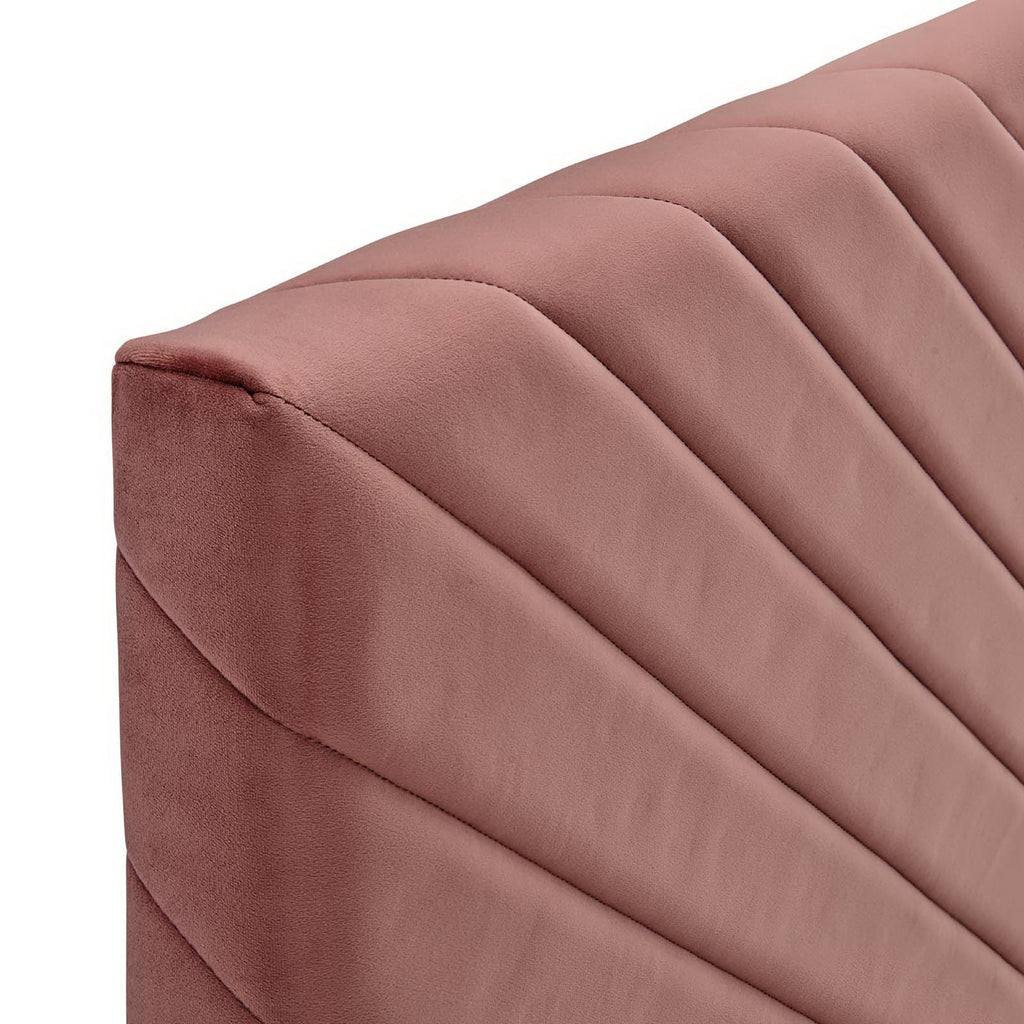 Alyson Angular Channel Tufted Performance Velvet Full / Queen Headboard - Dusty Rose