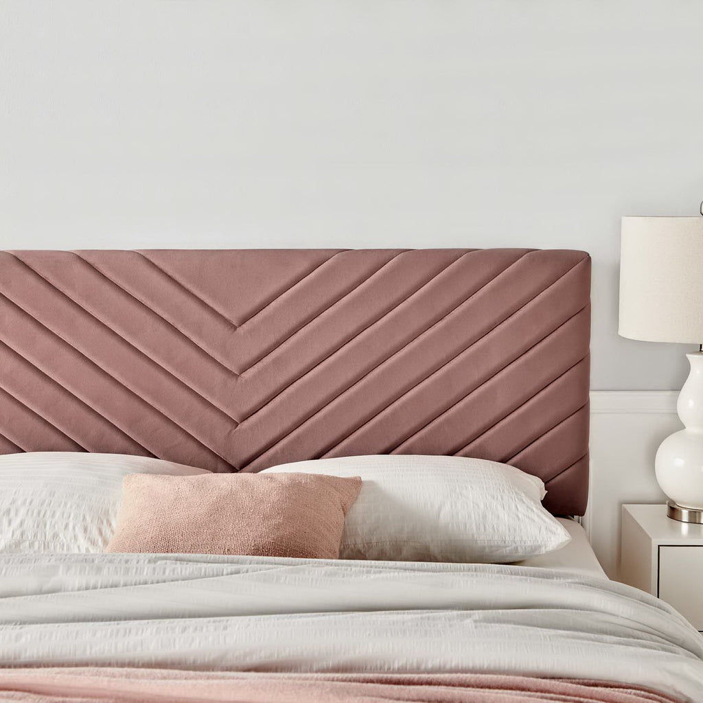 Alyson Angular Channel Tufted Performance Velvet Full / Queen Headboard - Dusty Rose