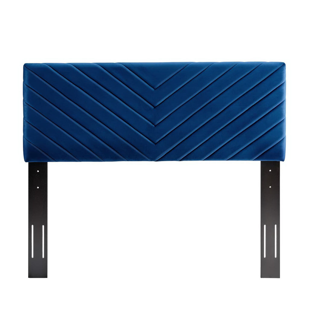 Alyson Angular Channel Tufted Performance Velvet Full / Queen Headboard - Navy