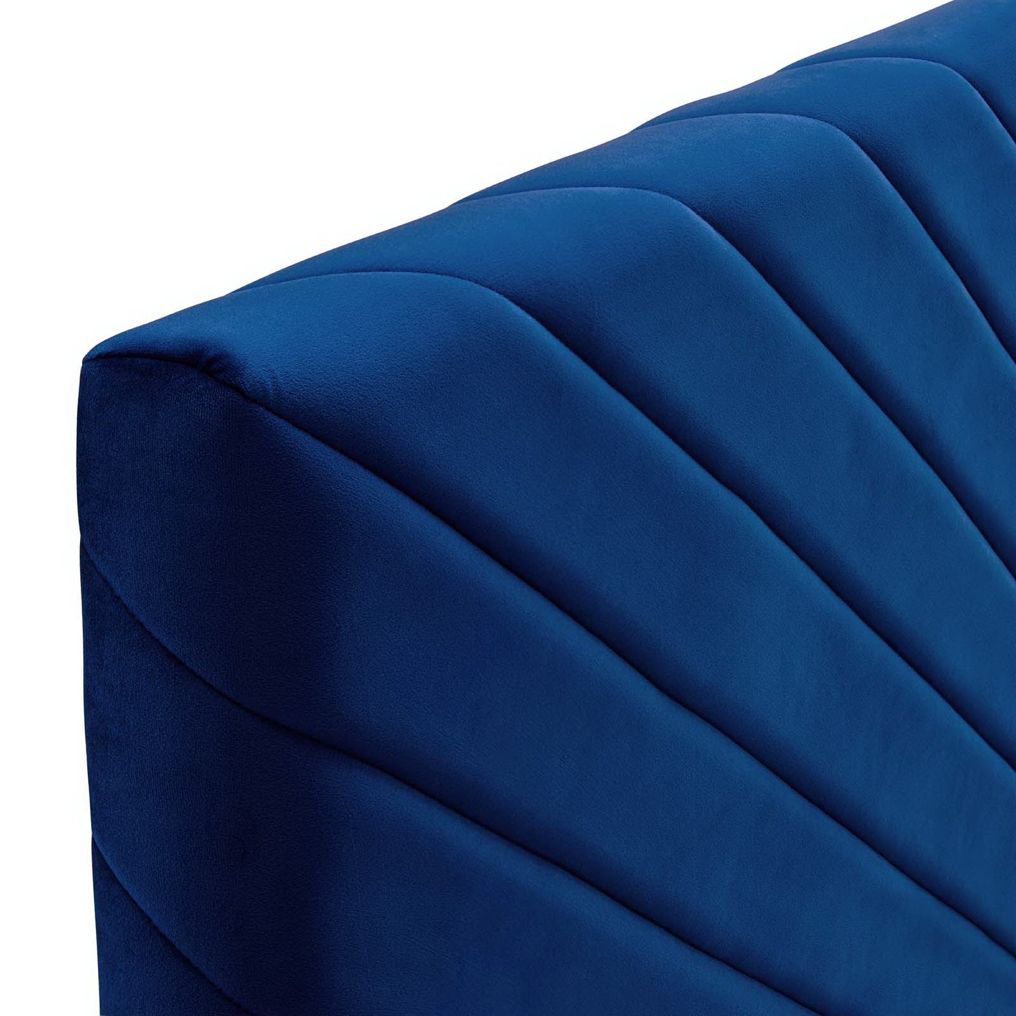 Alyson Angular Channel Tufted Performance Velvet Full / Queen Headboard - Navy