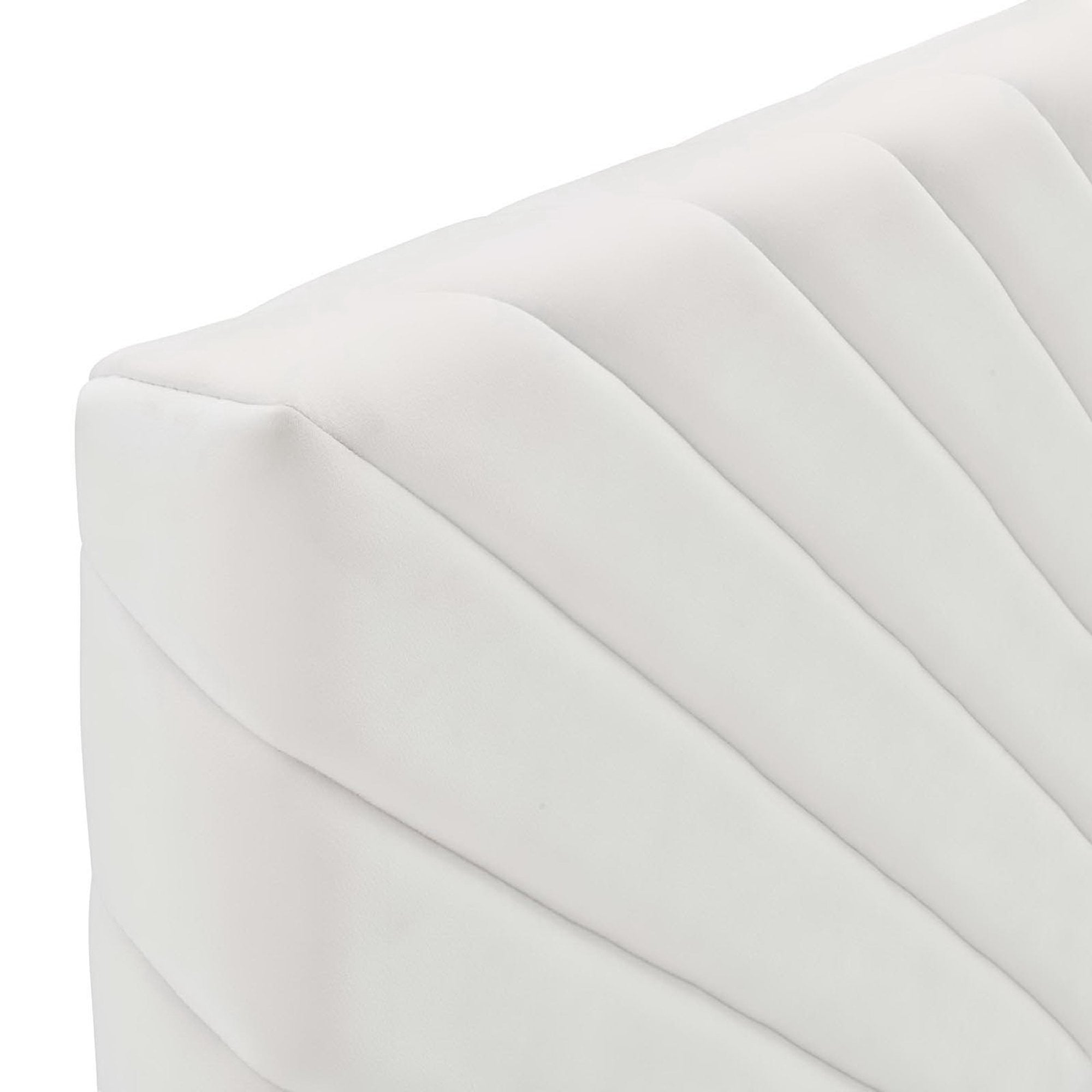 Alyson Angular Channel Tufted Performance Velvet Full / Queen Headboard - White