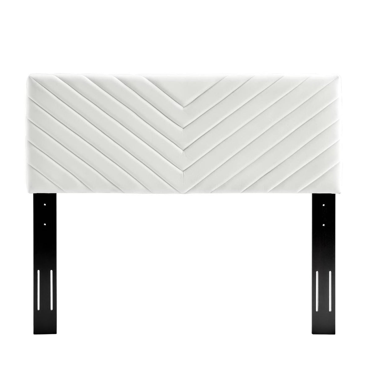Alyson Angular Channel Tufted Performance Velvet King / California King Headboard - White