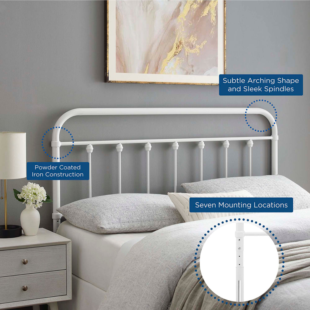 Sage Metal Full Headboard - White
