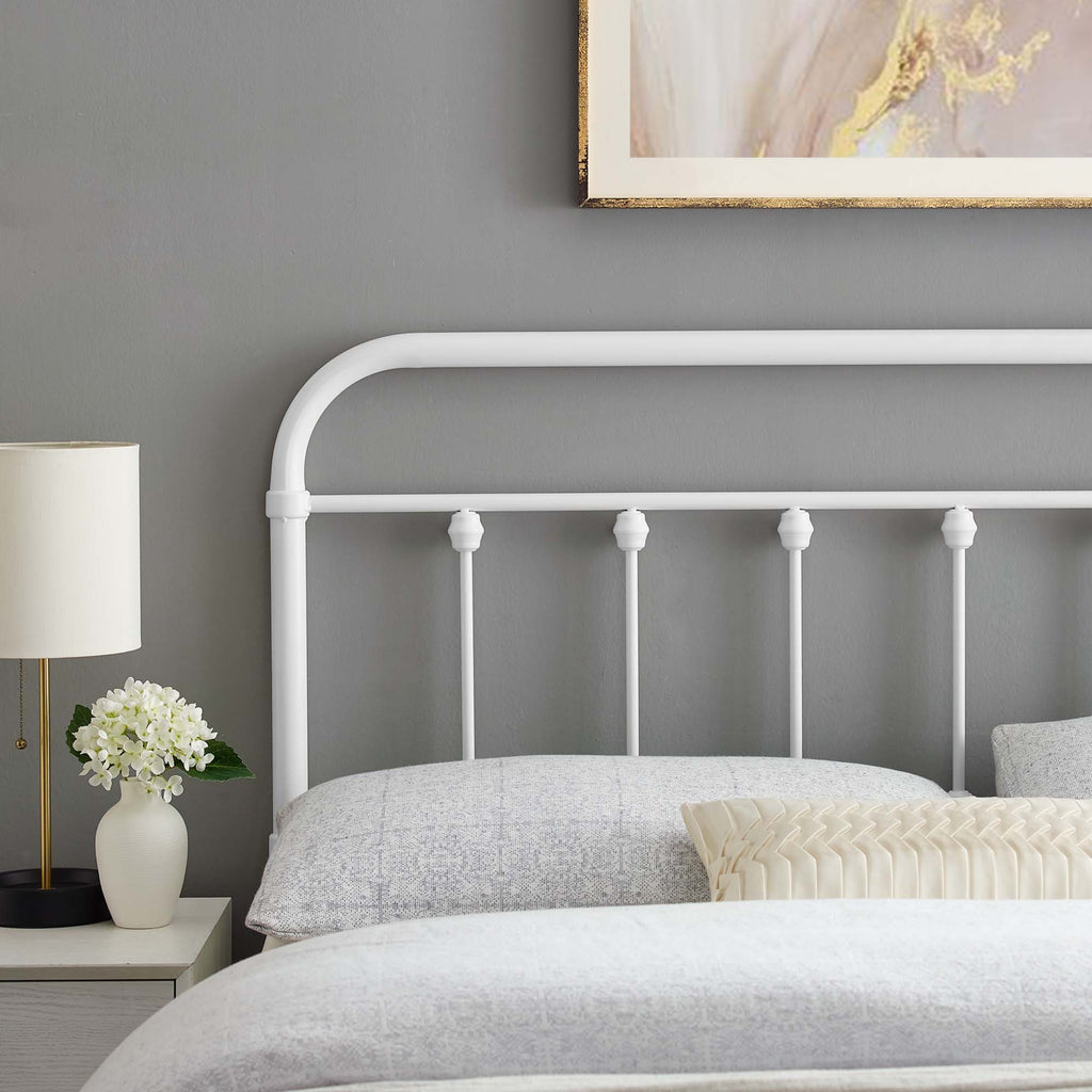 Sage Metal Queen Headboard - White