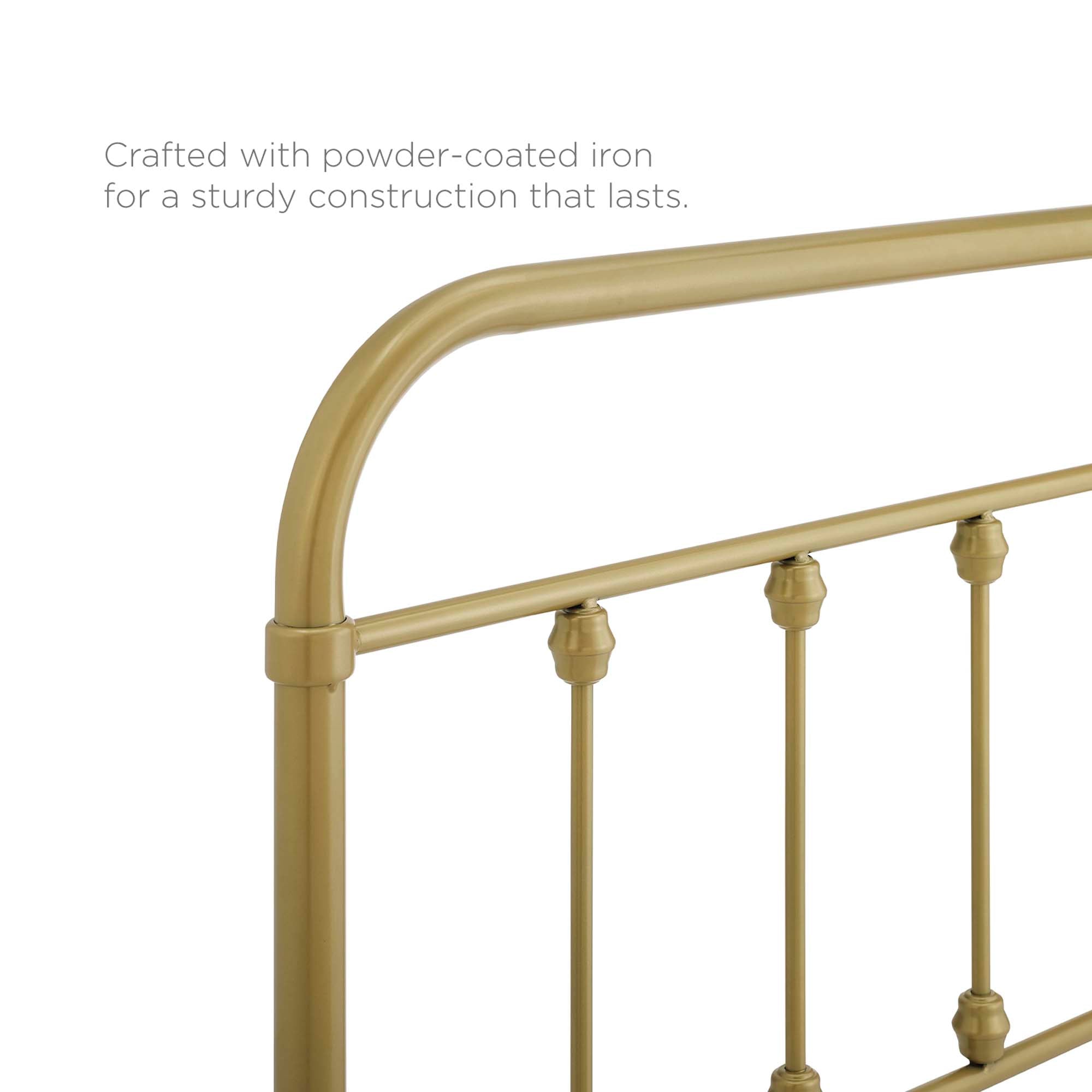Sage Metal King Headboard - Gold