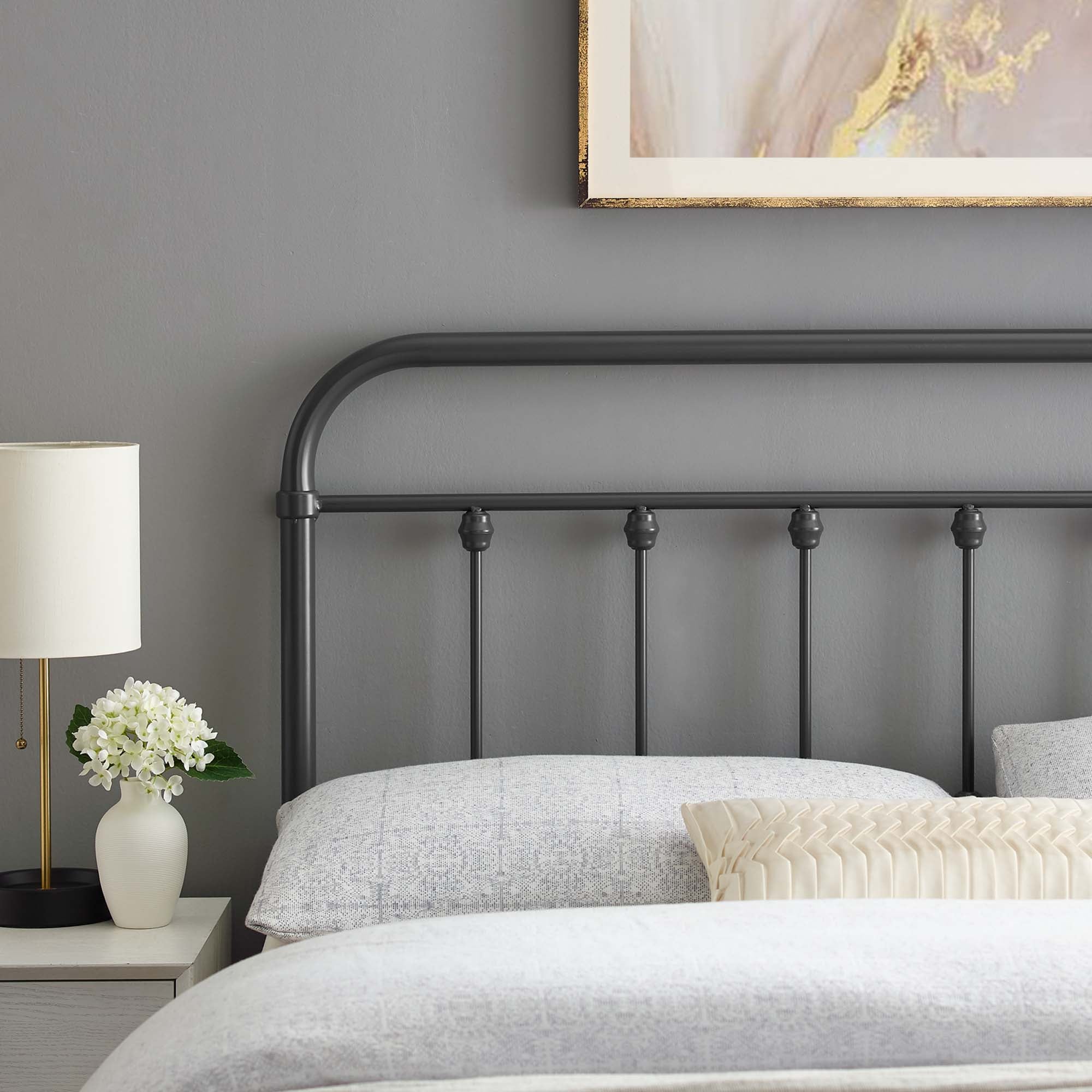 Sage Metal King Headboard - Gray