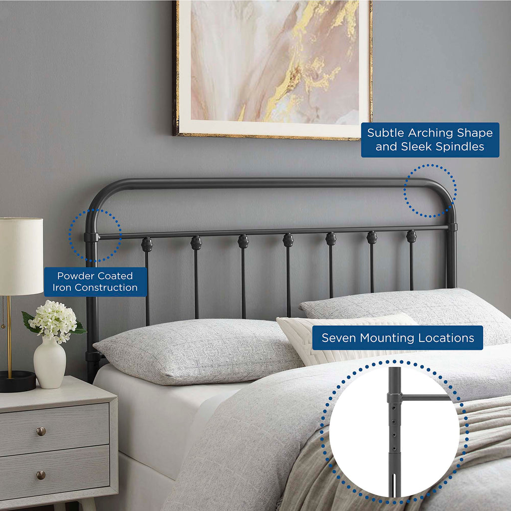 Sage Metal King Headboard - Gray