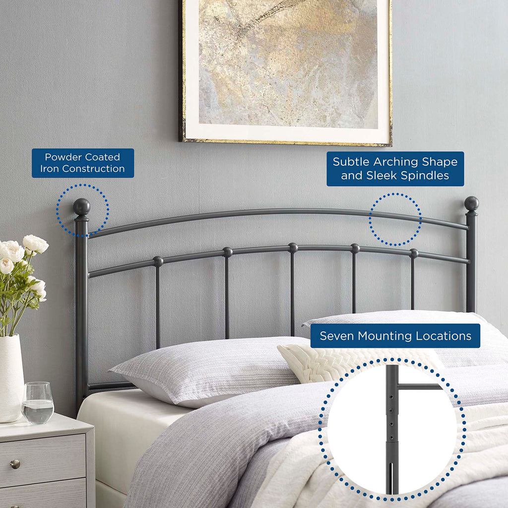 Abigail Metal Twin Headboard - Gray