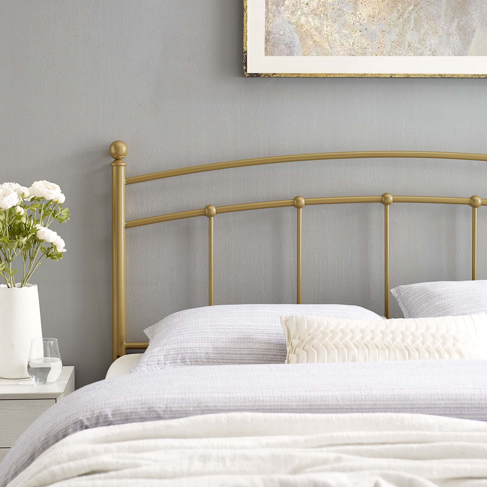 Abigail Metal Full Headboard - Gold