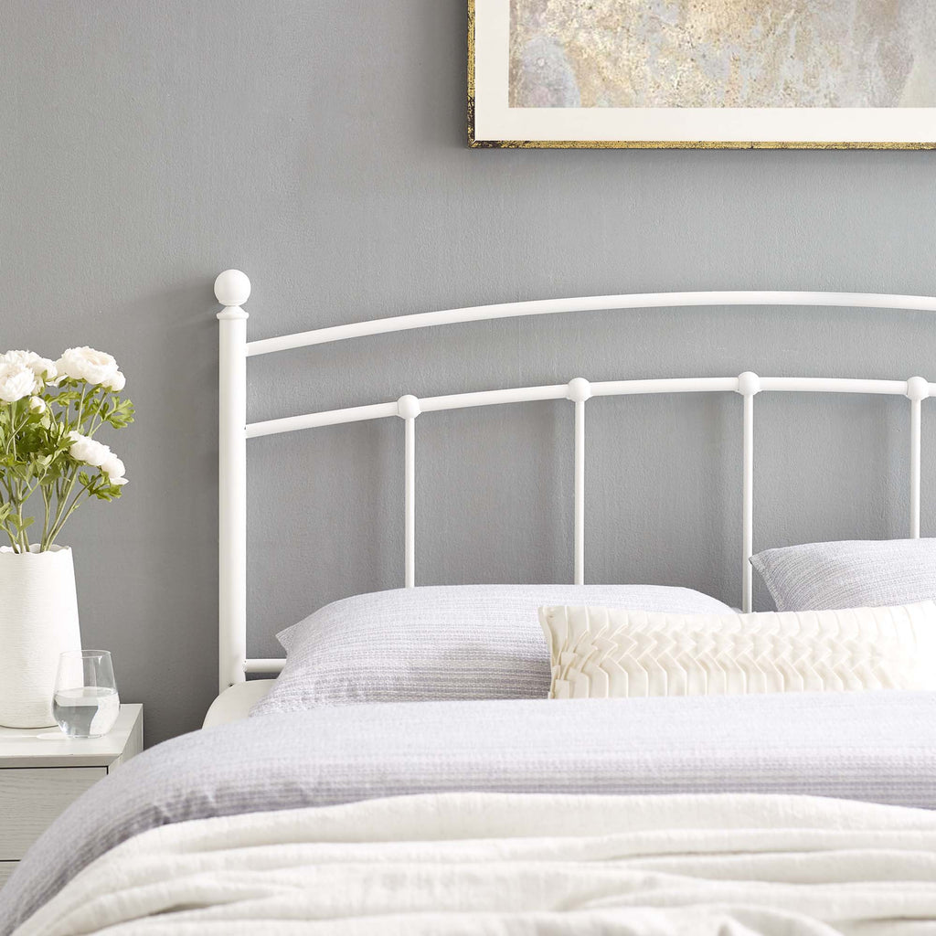 Abigail Metal Full Headboard - White