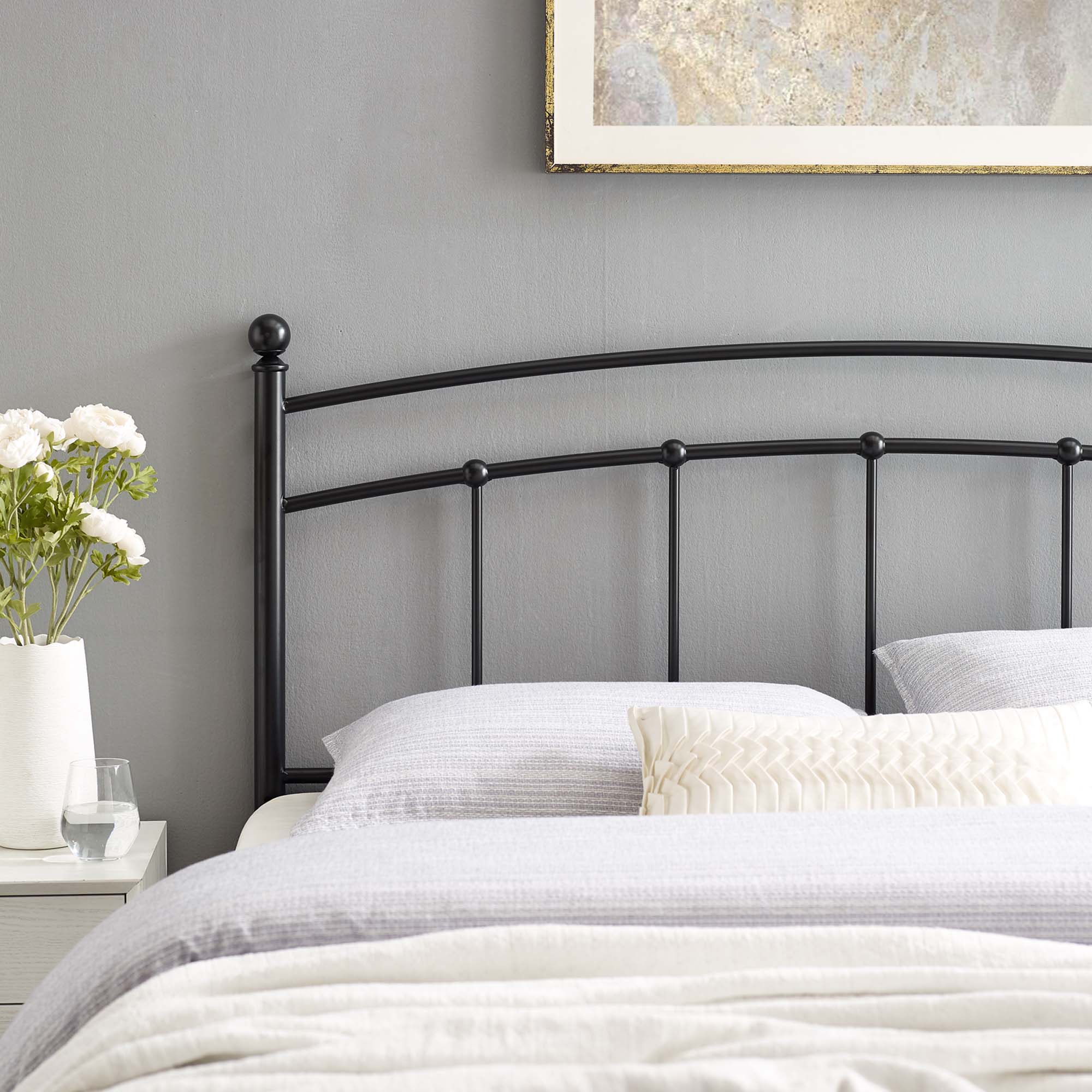 Abigail Metal Queen Headboard - Black