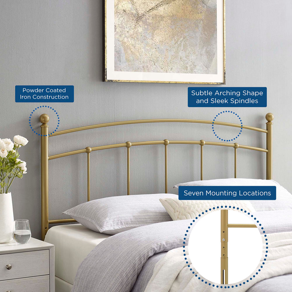 Abigail Metal King Headboard - Gold