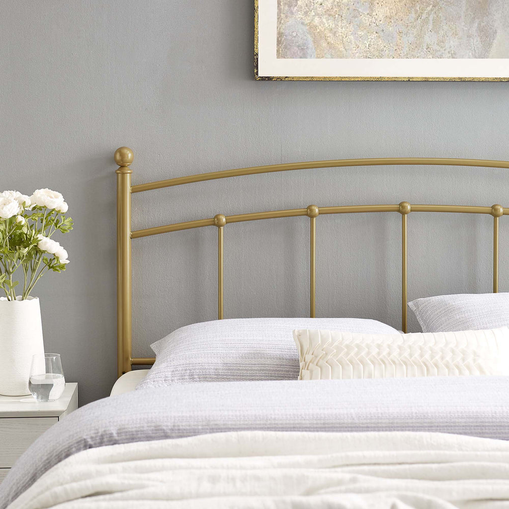 Abigail Metal King Headboard - Gold