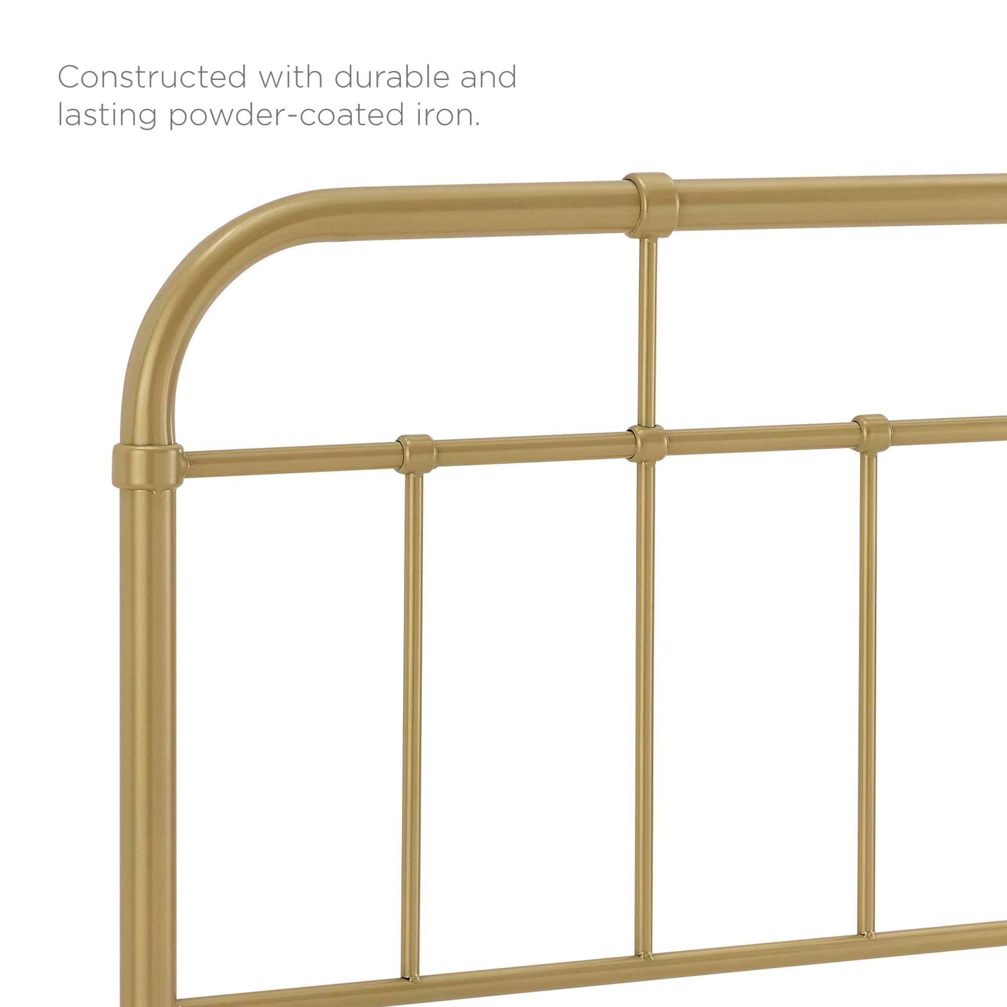 Alessia Metal Twin Headboard - Gold