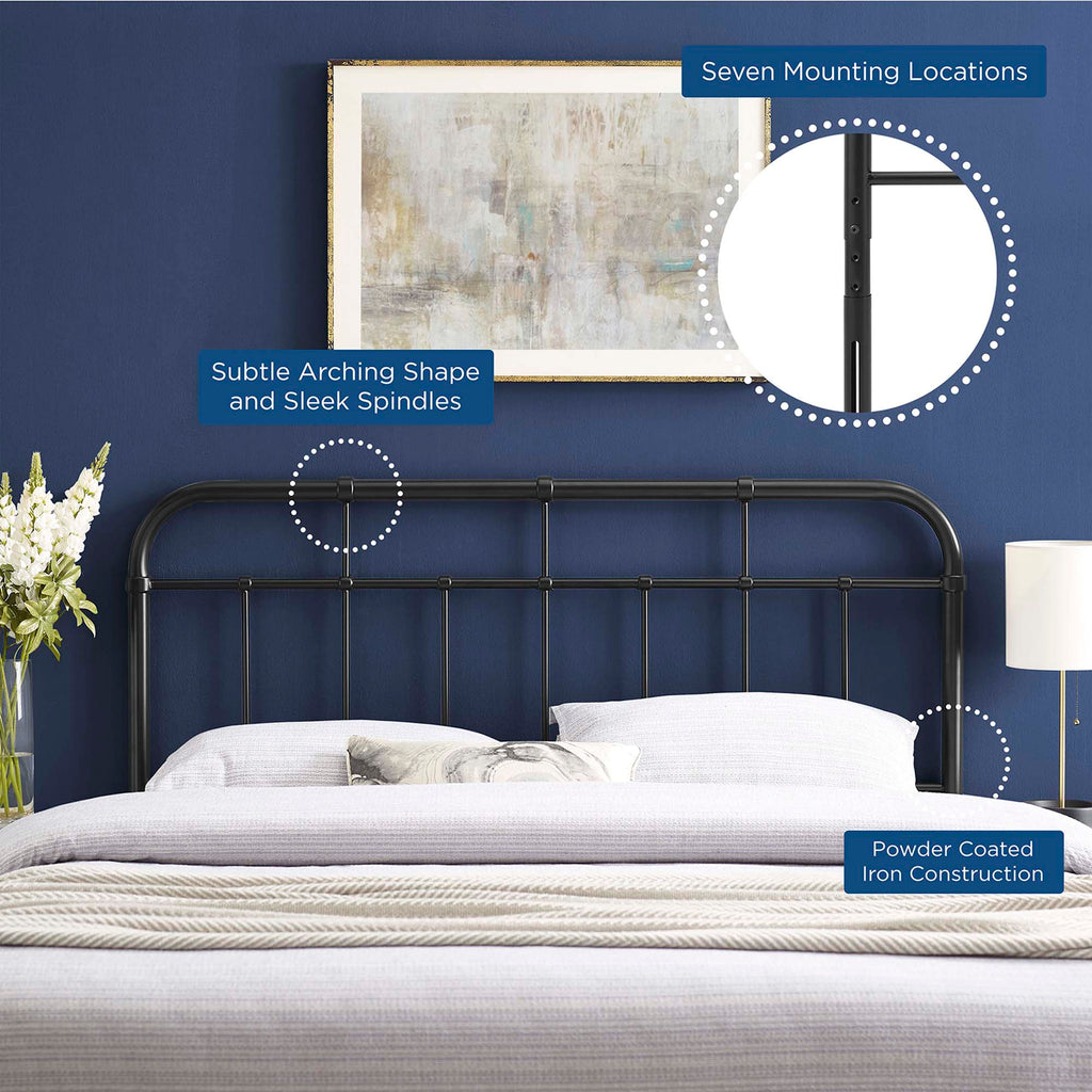 Alessia Metal Full Headboard - Black