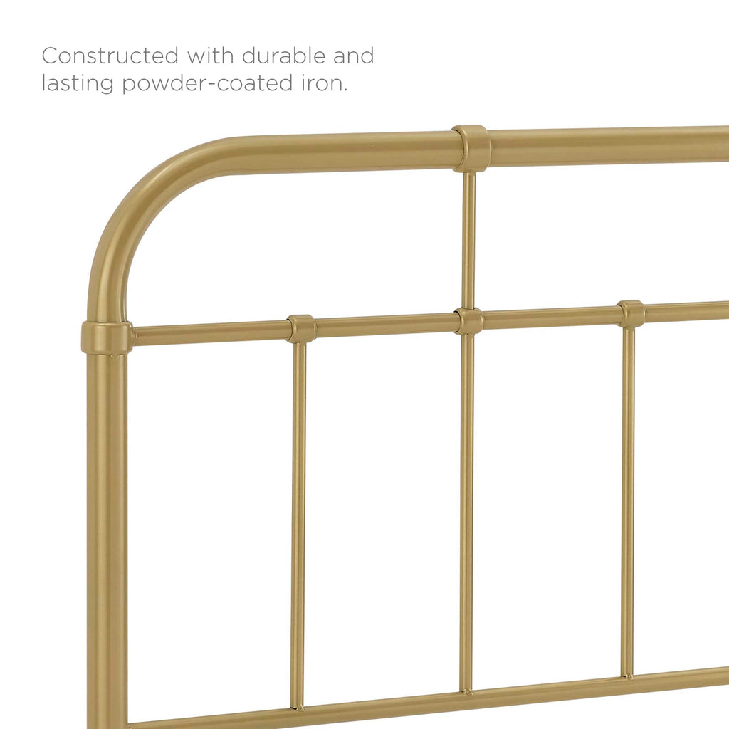 Alessia Metal Full Headboard - Gold
