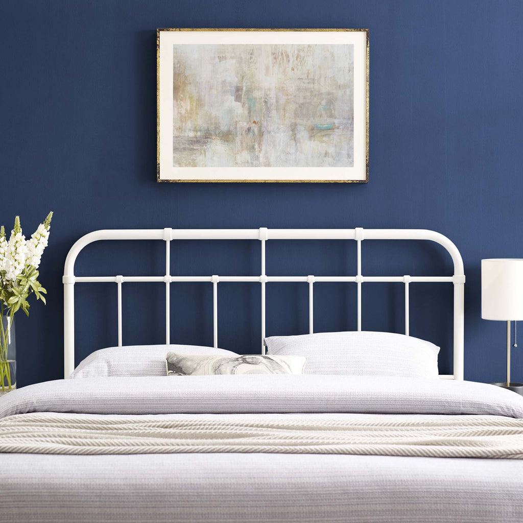 Alessia Metal Full Headboard - White