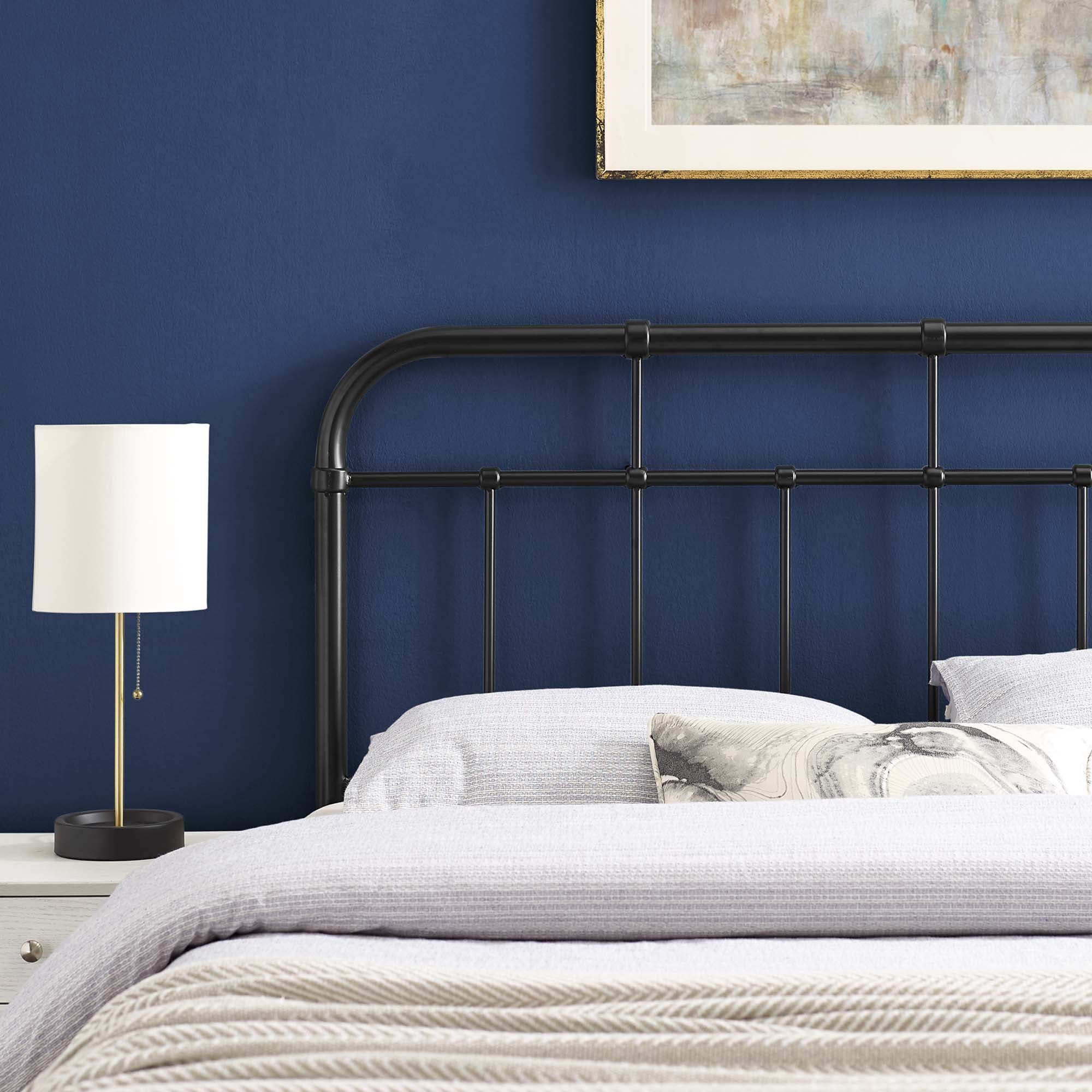Alessia Metal King Headboard - Black