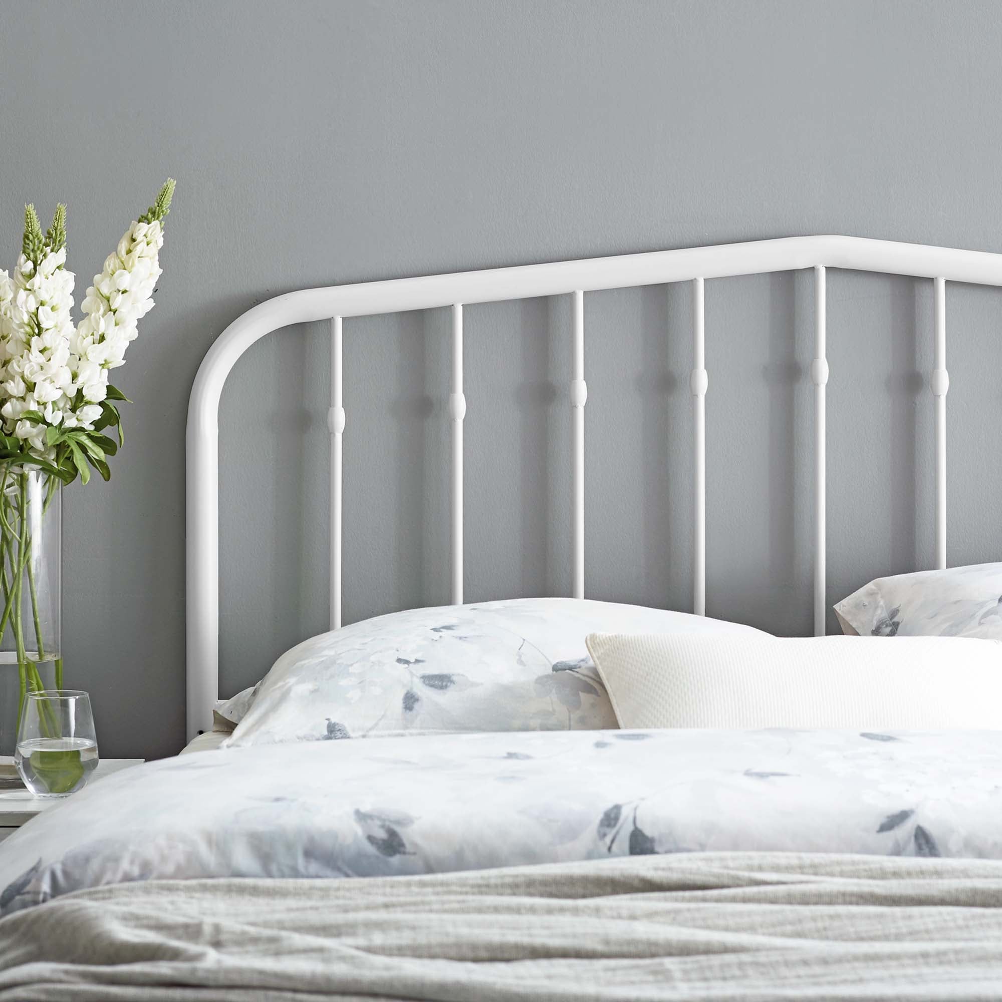 Lennon Metal Full Headboard - White