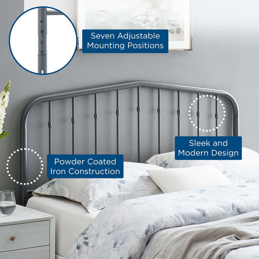 Lennon Metal Queen Headboard - Gray